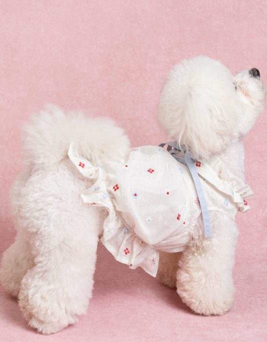 BloomTail Floral Mesh Pet Dress